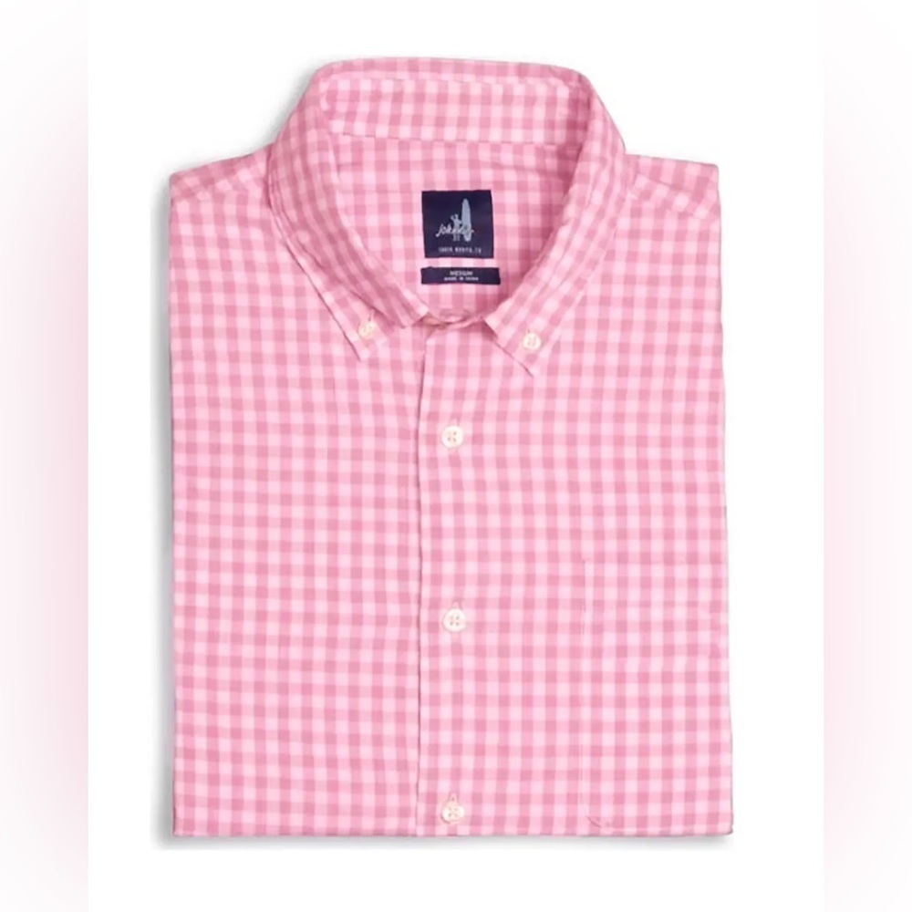 Johnnie-O | Men's Coral Reef Classic Fit Button Front Pocket Shirt Size XL Pink